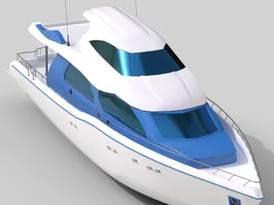 LOW POLY Yacht Low-poly 3D model