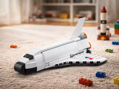 Modular Space Shuttle Toy Low Poly 3D Model Low-poly 3D model