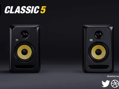  KRK Classic 5 Studio Monitor Speakers Free 3D model