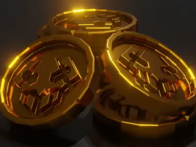 Gold Coins Low-poly 3D model Low-poly 3D model