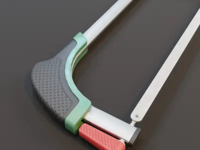 Realistic Bosch Hack Saw with PBR Texture Low-poly 3D model