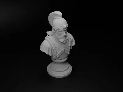 Medieval Catapult Operator Bust Chess 3D print model get