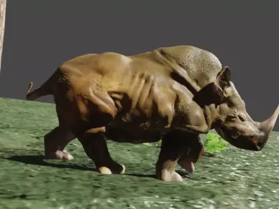 Indian Rhino Sculpture Model  3D model
