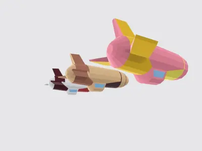 Lowpoly Air ship ready Free low-poly 3D model