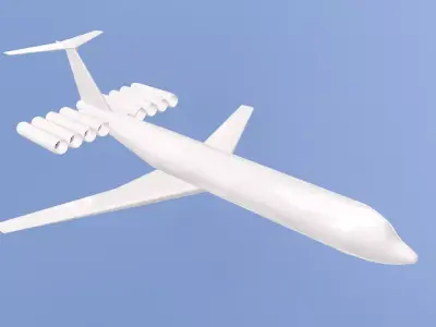 Fictional Ground-effect vehicle Ekranoplane Jetliner Low-poly 3D model