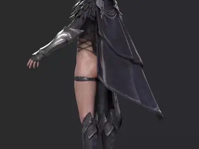 female assassin Low-poly 3D model