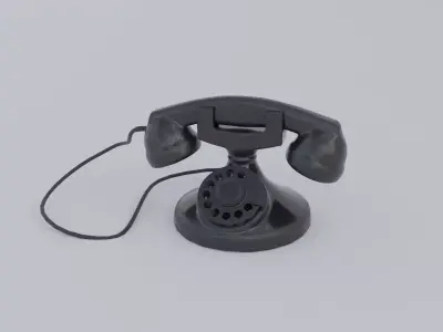 Old Telephone Low-poly 3D model