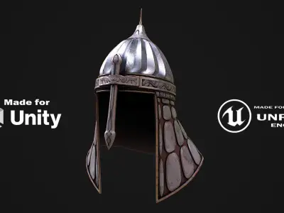 Medieval Helmet 2 3D Model Low-poly 3D model