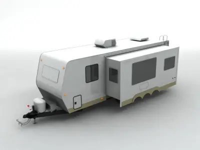 Travel Trailer Toy Hauler 3-Axle 3D model