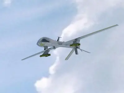 MK-01 Predator Drone - Detailed 3D Model  and Animation Projects Low-poly 3D model