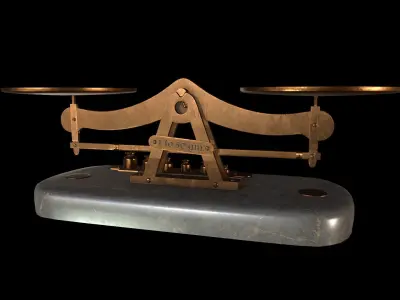 Balance Scale Low-poly 3D model
