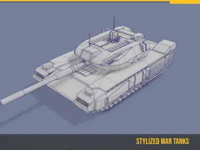 Stylized Tank Type10 Low-poly 3D model