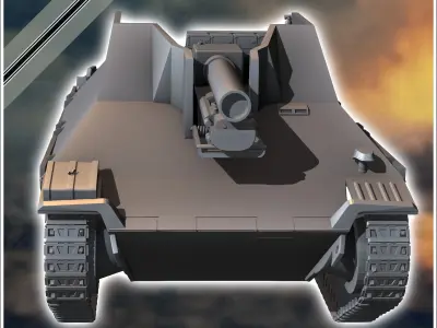 15 cm sIG 332 Sf auf Jagdpanzer 38t - miniatures tabletop scener 3D print model