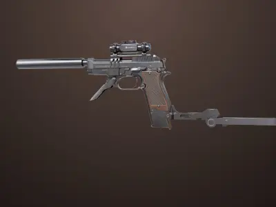 9 pistol Rigged Collection 02 All PBR Unity UE Textures 3D Model Pack