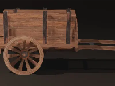 medieval cart 3D model purchase