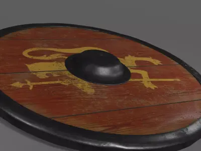 Viking Shield - low poly 3D model