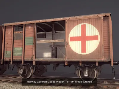 Railway Covered Goods Wagon 18T with six liveries 3D Model Pack