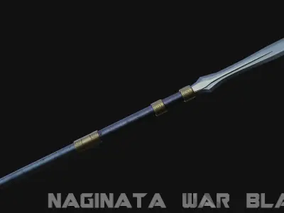Naginata War Blade Low-poly 3D model