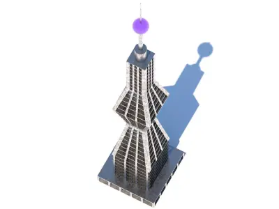 Futuristic Skyscraper Sci-Fi Building 3D model