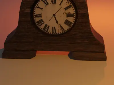 Vintage desk clock Low-poly 3D model