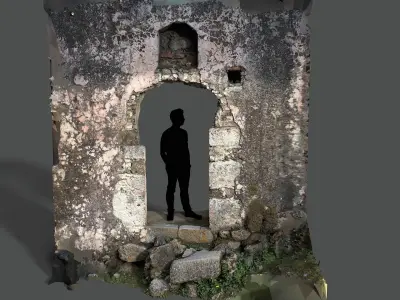 Abandoned House Ruined Part Scan - Chapel Entrance 02 3D model
