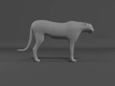 Leopard lowpoly cat Low-poly 3D model