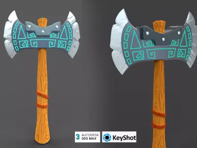 AXE Stylized Weapons Low-poly 3D model