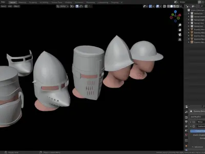 BASE HELMET MODELS 6-10 Low-poly 3D model