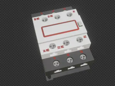 3 phase contactor  Low-poly 3D model