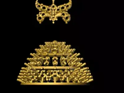 jumka three gold ornaments 3D print model