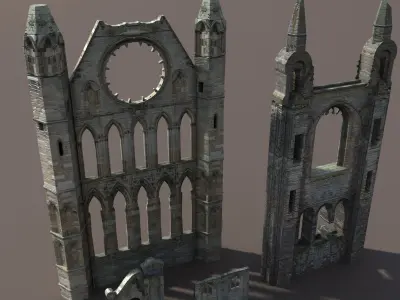 Castle Ruin Pack Low poly 3d Model 2 Low-poly 3D model