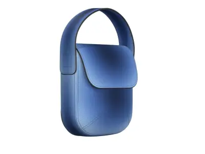Blue Suede Flap Bag 3D model