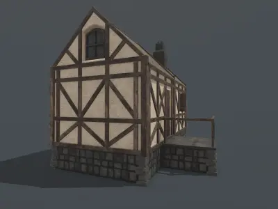 Medieval House 03 Low-poly 3D model