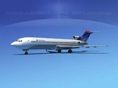 Boeing 727-200 Delta Airlines 3 3D model