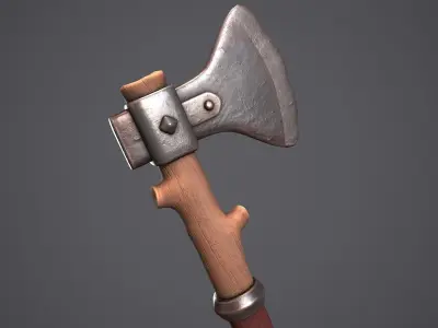 Axe Battle Weapon  Low-poly 3D model