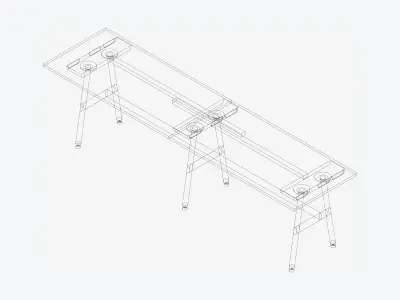 Desk - Timberline - Workstation - Sgl - Side - 2 - Person - Mid Low-poly 3D model