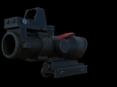 Low-Power Scope Low-poly 3D model