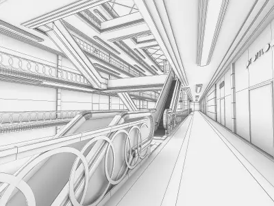 Shopping Mall interior 3D model