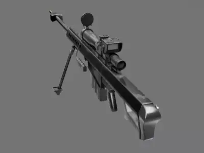 Sniper Rifle Low-poly 3D model 3