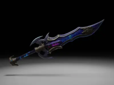 Dragon Sword Realistic Obsidian Runeblade of the Dragons Heart 3D model