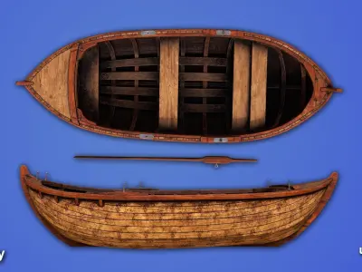 Old Boat - PBR GameReady Low-poly 3D model