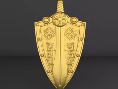 Perun Shield  3D Pendant Model 3D print model