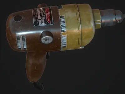 Black and Decker Drill PBR Low-poly 3D model Low-poly 3D model