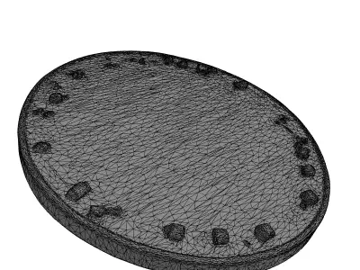 Distressed Dragon Target Shield Low-poly 3D model