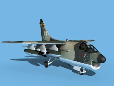 Chance Vought A-7E Corsair II V07 USAF 3D model