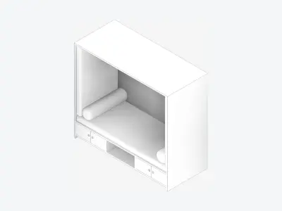 Seat - Library - Integral - Reading Nook Low-poly 3D model