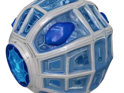 Glowing Blue Alien Artifact 3D model