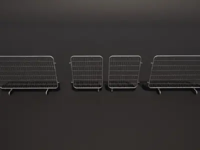 Construction fence Low-poly 3D model