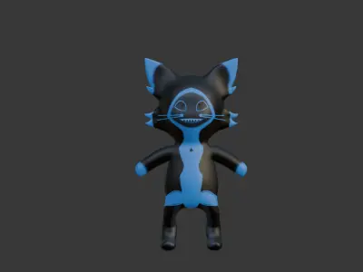 cute fox character Low-poly 3D model