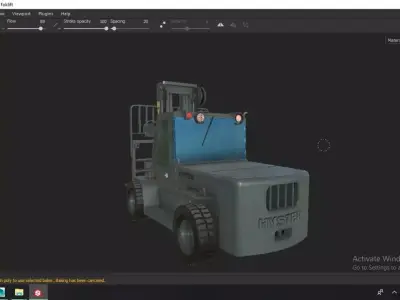 Forklift game ready low poly PBR model Low-poly 3D model
